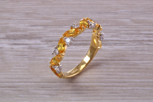 Beautiful Yellow Sapphire and Diamond Eternity Ring