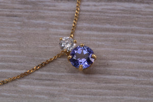 AAA Grade Tanzanite and Diamond Necklace