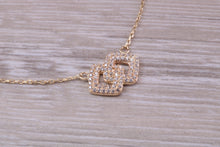 Load image into Gallery viewer, Yellow Gold Diamond Look C Z set Necklace
