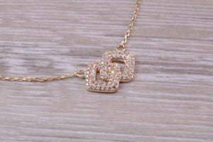 Yellow Gold Diamond Look C Z set Necklace