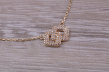 Load image into Gallery viewer, Yellow Gold Diamond Look C Z set Necklace