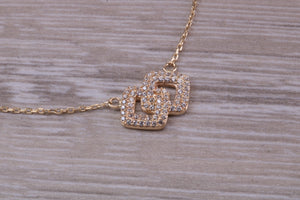 Yellow Gold Diamond Look C Z set Necklace