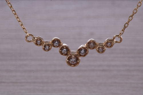 Yellow Gold Diamond Look C Z set Necklace