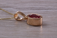 Load image into Gallery viewer, Beautiful One carat Oval cut Ruby set Yellow Gold Necklace
