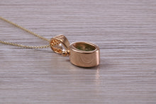 Load image into Gallery viewer, Beautiful One carat Oval cut Emerald Yellow Gold Necklace