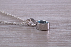 Sky Blue Topaz Necklace Made From Solid Sterling Silver
