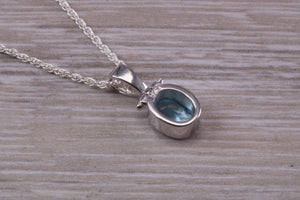 Sky Blue Topaz Necklace Made From Solid Sterling Silver