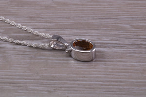 Citrine Necklace Made From Solid Sterling Silver