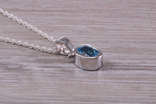 Load image into Gallery viewer, Swiss Blue Topaz Necklace Made From Solid Sterling Silver