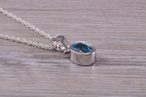 Swiss Blue Topaz Necklace Made From Solid Sterling Silver