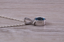Load image into Gallery viewer, Swiss Blue Topaz Necklace Made From Solid Sterling Silver