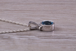 Swiss Blue Topaz Necklace Made From Solid Sterling Silver