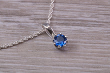 Load image into Gallery viewer, Blue Sapphire C Z Necklace. Made From Solid Sterling Silver