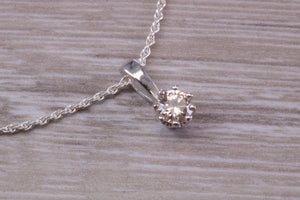 Champagne Diamond C Z Necklace. Made From Solid Sterling Silver