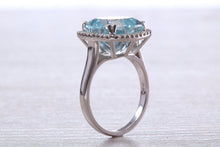Load image into Gallery viewer, Large 7 carat Aquamarine and Diamond Ring