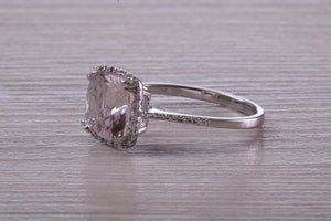 Morganite and Diamond set 18ct White Gold Ring