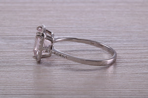 Morganite and Diamond set 18ct White Gold Ring