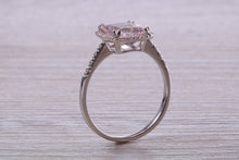 Load image into Gallery viewer, Morganite and Diamond set 18ct White Gold Ring