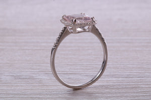 Morganite and Diamond set 18ct White Gold Ring
