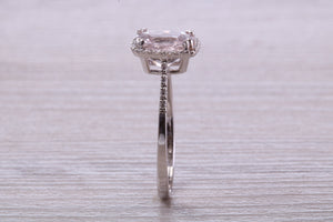 Morganite and Diamond set 18ct White Gold Ring