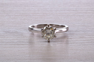 One and Half carat Platinum Diamond Solitaire, Simple and Elegant ring
