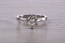 Load image into Gallery viewer, One and Half carat Platinum Diamond Solitaire, Simple and Elegant ring