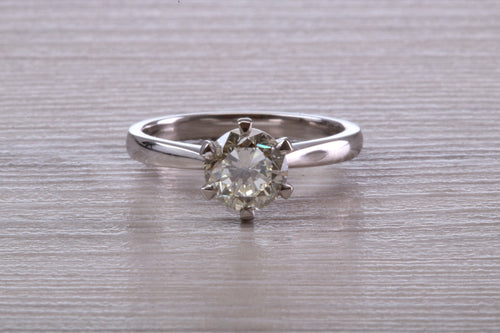 One and Half carat Platinum Diamond Solitaire, Simple and Elegant ring