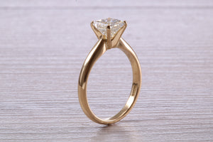 Classic One carat Princess cut Diamond Solitaire, Simple and Elegant Design