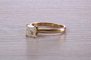 Classic One carat Princess cut Diamond Solitaire, Simple and Elegant Design