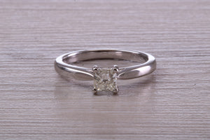 Half carat Princess Cut Diamond set Platinum Solitaire