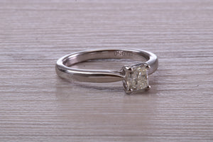 Half carat Princess Cut Diamond set Platinum Solitaire
