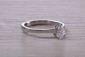 Half carat D colour Certified Tear Drop Cut Diamond set Solitaire