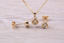 Load image into Gallery viewer, Diamond set Solitaire Stud Earrings and Matching Necklace