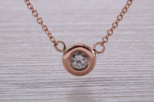 Elegant Quarter carat Diamond Solitaire Necklace, Available in Your Choice of Metals