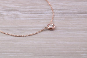 Elegant Quarter carat Diamond Solitaire Necklace, Available in Your Choice of Metals