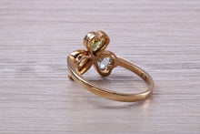 Load image into Gallery viewer, Multi Gemstone set Three Leaf Clover Ring