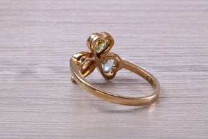 Multi Gemstone set Three Leaf Clover Ring