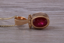 Load image into Gallery viewer, Beautiful One carat Oval cut Ruby set Yellow Gold Necklace