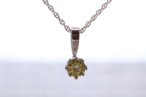 Yellow Sapphire C Z Necklace. Made From Solid Sterling Silver