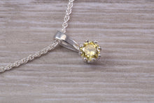 Load image into Gallery viewer, Yellow Sapphire C Z Necklace. Made From Solid Sterling Silver