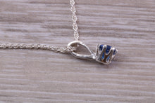 Load image into Gallery viewer, Blue Sapphire C Z Necklace. Made From Solid Sterling Silver