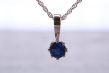 Load image into Gallery viewer, Blue Sapphire C Z Necklace. Made From Solid Sterling Silver