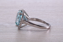Load image into Gallery viewer, Large 7 carat Aquamarine and Diamond Ring