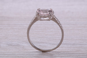 Morganite and Diamond set 18ct White Gold Ring