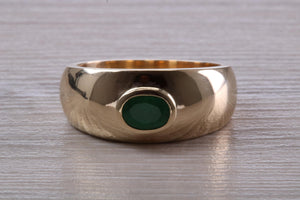 One carat Gentlemen's Chunky Emerald set Ring