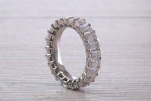 Load image into Gallery viewer, Very Dressy Eight carats Emerald cut Moissanite Diamond set Platinum Band