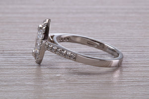 Halo set Marquise Cut Certified Diamond Engagement Ring