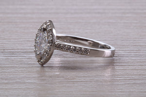Halo set Marquise Cut Certified Diamond Engagement Ring