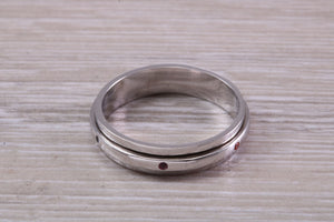 Multi Gemstones set Spinning Band in 18ct White Gold