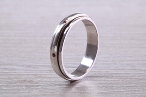 Multi Gemstones set Spinning Band in 18ct White Gold